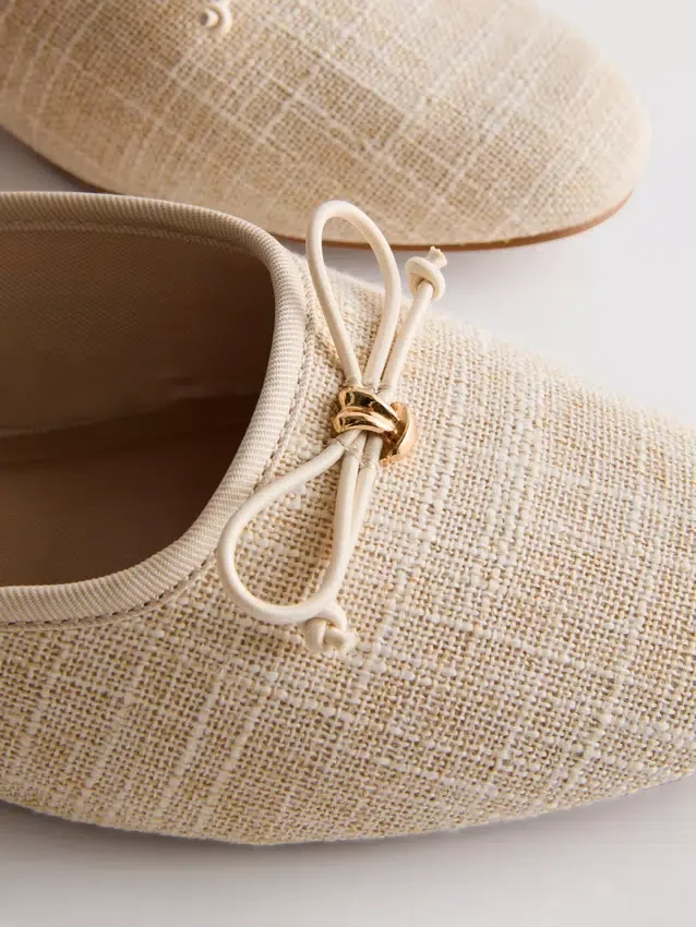 Rusettikoristeiset ballerina-mule-sandaalit