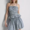 Rypytetty gingham-kuvioinen peplum-top