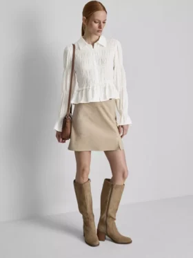 Rypytetty peplum-helmainen pusero