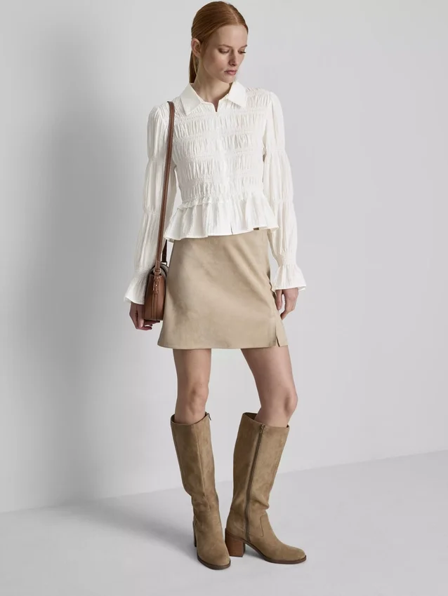 Rypytetty peplum-helmainen pusero