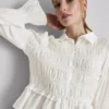 Rypytetty peplum-helmainen pusero