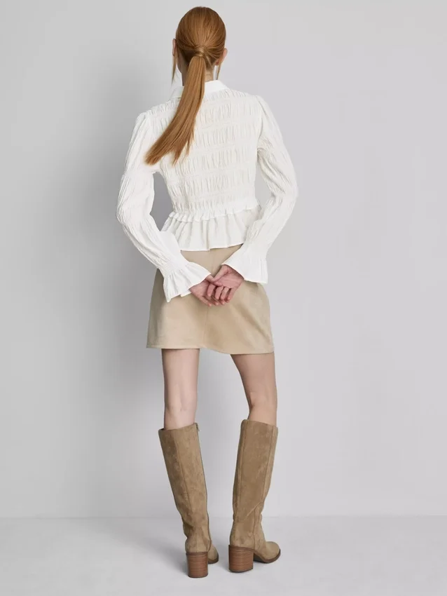 Rypytetty peplum-helmainen pusero