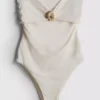 Simpukkakoristeinen bandeau-uimapuku