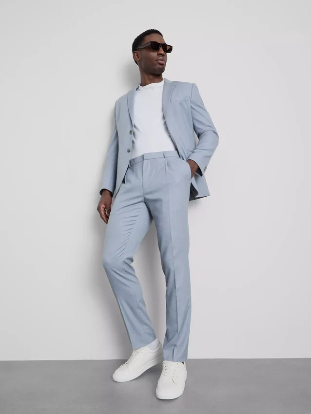 Slim fit -malliset dobby-kuvioiset housut