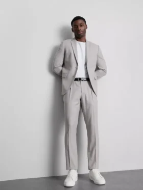 Slim fit -malliset dobby-kuvioiset housut