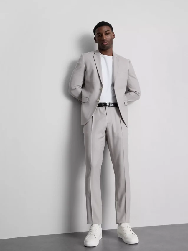 Slim fit -malliset dobby-kuvioiset housut