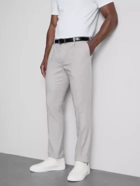 Slim fit -malliset dobby-kuvioiset housut