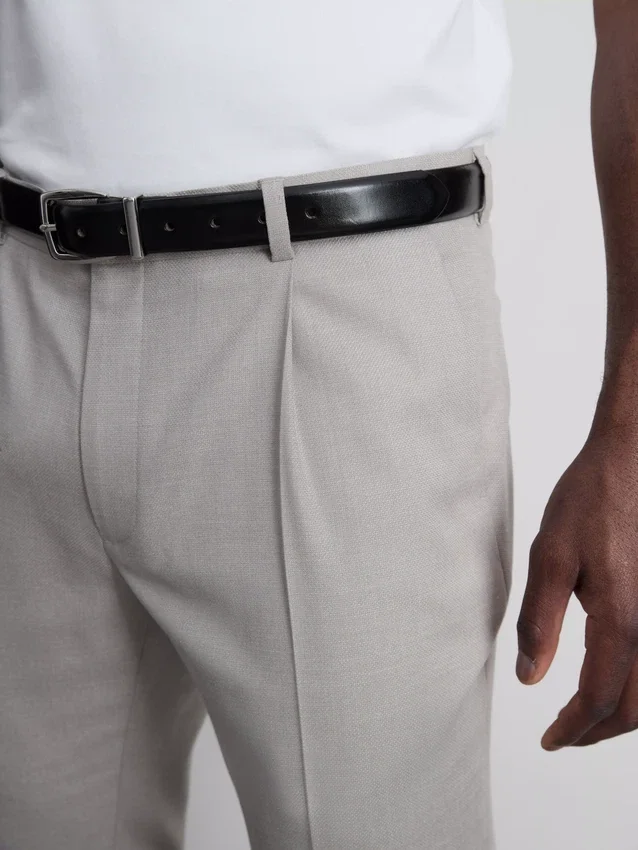 Slim fit -malliset dobby-kuvioiset housut