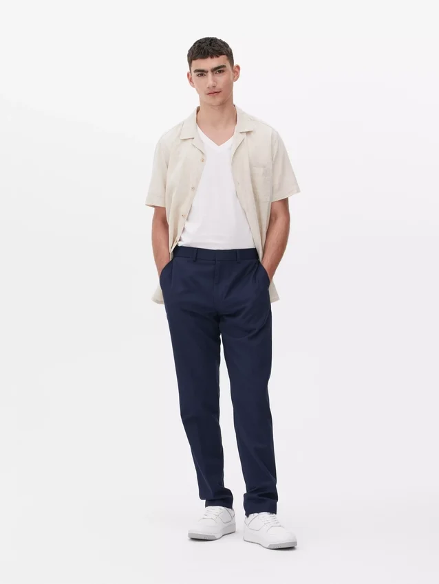 Slim fit -malliset twill-juhlahousut