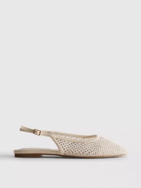 Slingback-ballerinat, strassikoristeiset matalat kengät
