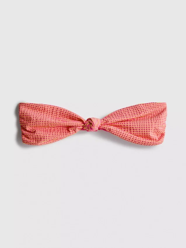 Solmukoristeinen raidallinen bandeau-bikiniliivi