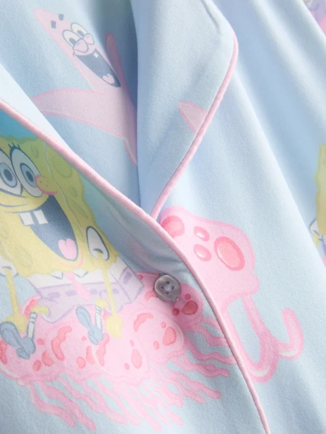 Spongebob Squarepants -grafiikalla koristellut boyfriend-tyyliset lyhyet pyjamat