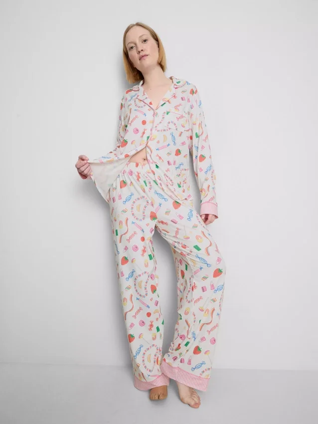 Suloinen herkkupainatus, boyfriend-malliset pyjamat