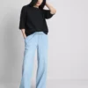 Suoralahkeiset denim-collegehousut
