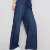 Suoralahkeiset denim-collegehousut