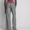 Suoralahkeiset denim-collegehousut