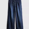 Suoralahkeiset denim-collegehousut