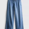 Suoralahkeiset denim-collegehousut