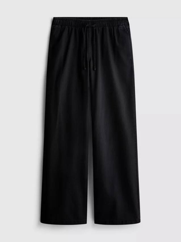 Suoralahkeiset denim-collegehousut