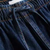 Suoralahkeiset denim-collegehousut