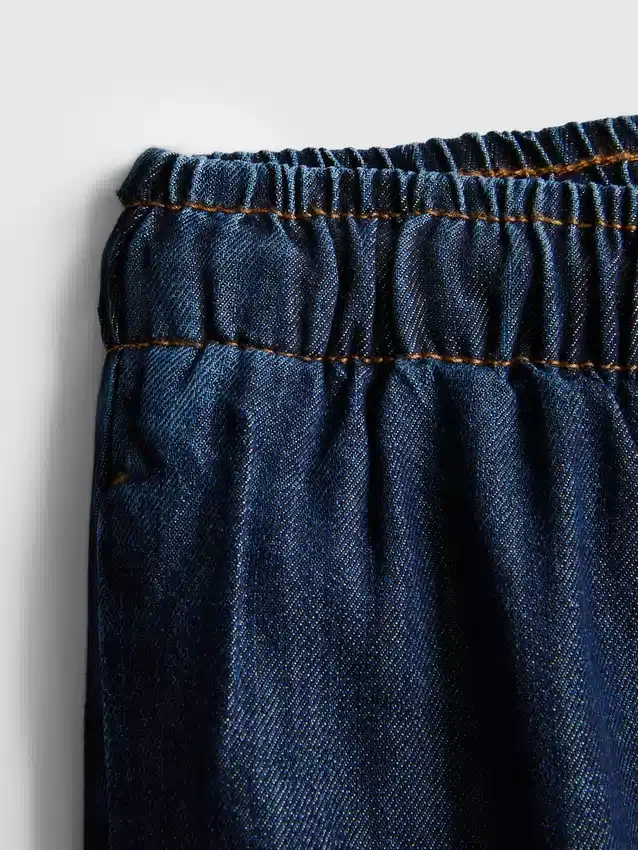 Suoralahkeiset denim-collegehousut