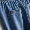 Suoralahkeiset denim-collegehousut