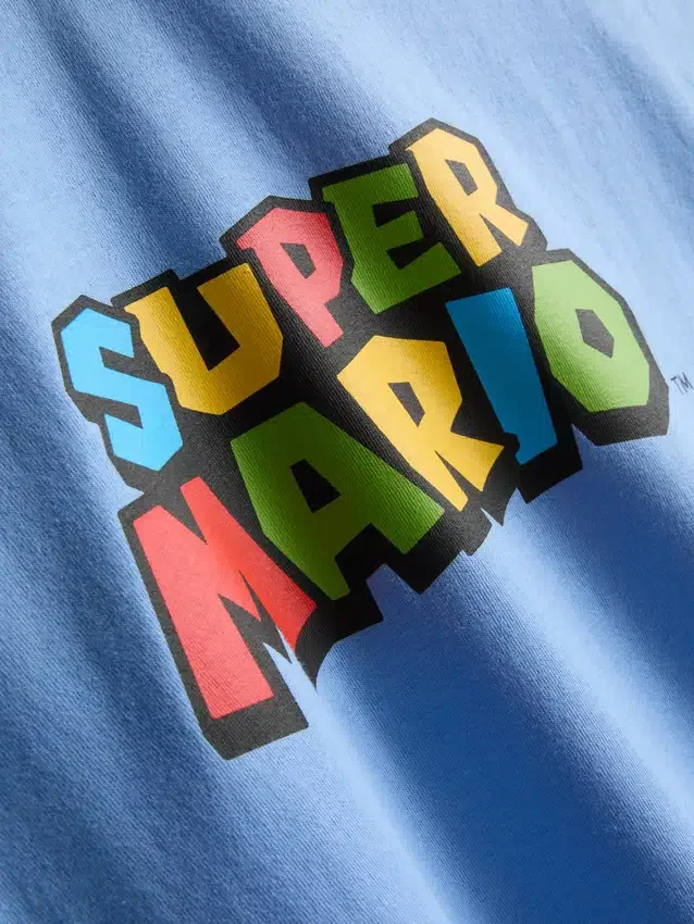Super Mario -puuvillainen graafinen t-paita