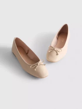Tekonahkaiset ballerina-matalat kengät