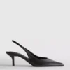 Tekonahkaiset slingback-korkokengät