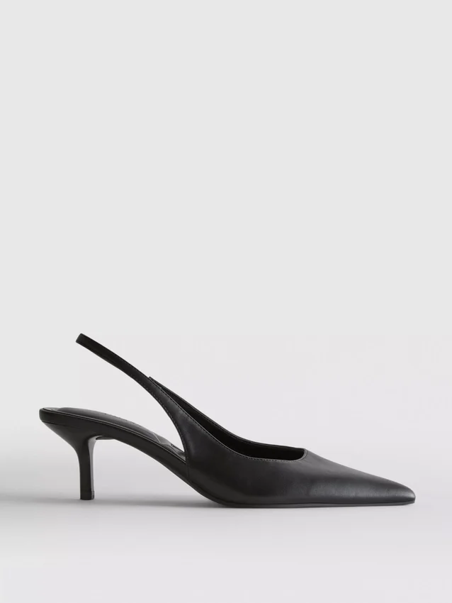 Tekonahkaiset slingback-korkokengät