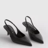 Tekonahkaiset slingback-korkokengät