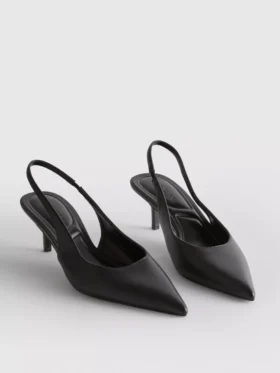 Tekonahkaiset slingback-korkokengät