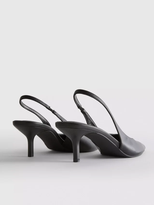 Tekonahkaiset slingback-korkokengät