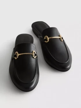 Tekonahkaiset snaffle-bit-mule-loaferit
