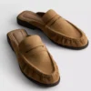 Tekosukkanahkaiset loafer-mule-sandaalit