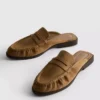 Tekosukkanahkaiset loafer-mule-sandaalit