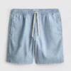Teksturoidut denimshortsit, joissa on kiristysnauha
