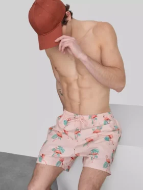 Teksturoidut flamingo-shortsit