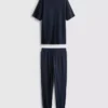 Teksturoidut pitkät pyjamat
