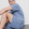 Teksturoidut pyjamat, joissa on kiristysnauha