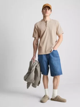 Teksturoitu henley-t-paita