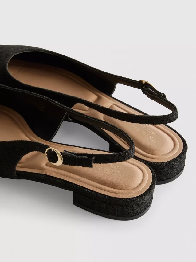 Teräväkärkiset slingback-mules-kengät