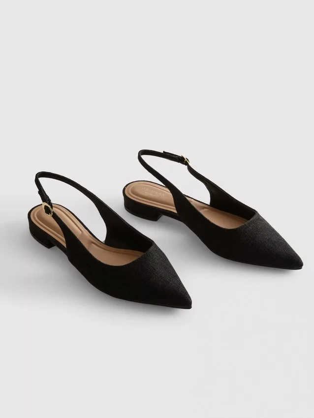 Teräväkärkiset slingback-mules-kengät