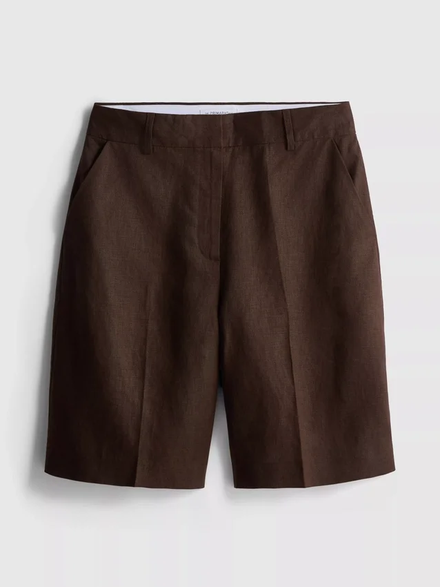 The Edit -merkin pellavaplastoidut bermudashortsit