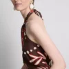 The Edit -merkin pellavaseoksesta valmistettu painettu halter-midi-mekko