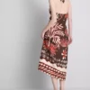 The Edit -merkin pellavaseoksesta valmistettu painettu halter-midi-mekko