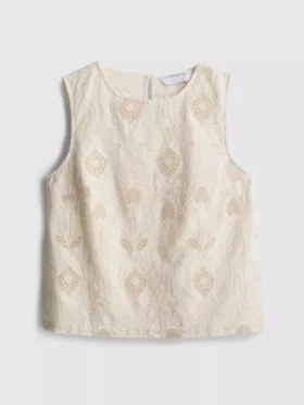 The Edit -puuvillainen broderie-toppi