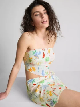 The Primark Scene | Painettu kaareva bandeau-toppi