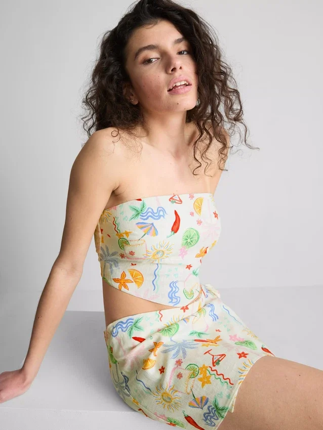 The Primark Scene | Painettu kaareva bandeau-toppi