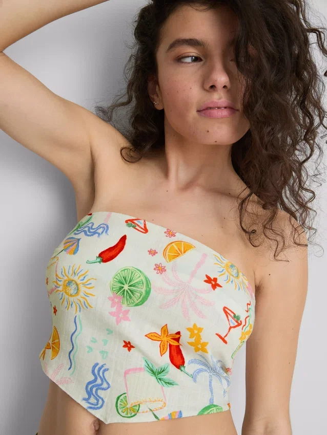 The Primark Scene | Painettu kaareva bandeau-toppi